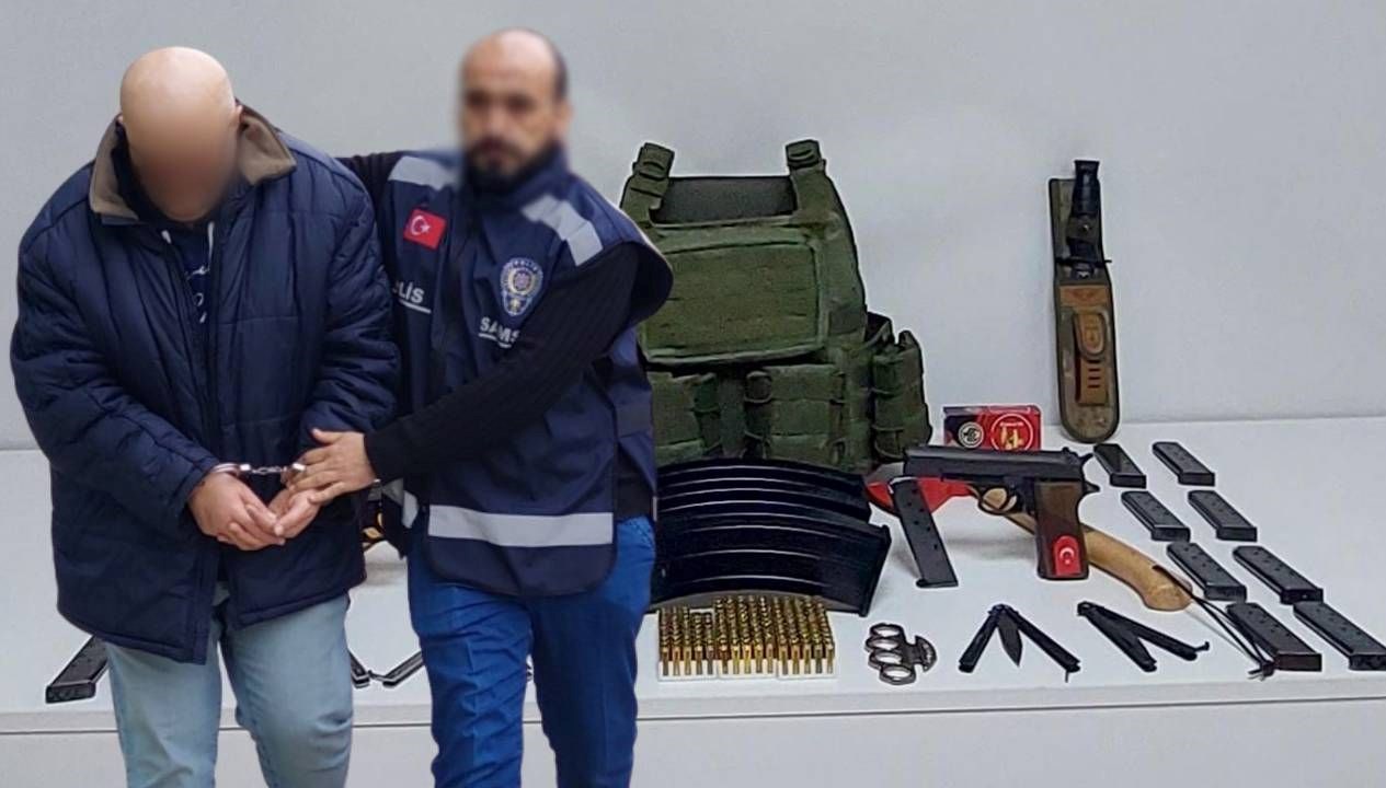 Komşusunu tehdit etti, evinde cephanelik çıktı